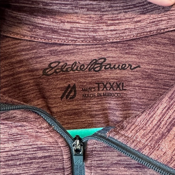 Eddie Bauer Burgundy Quarter-Zip Pullover size Tall 3xl - Picture 2 of 5